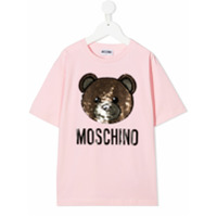 Moschino Kids sequin Toy Bear T-shirt - Rosa