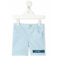 Moschino Kids Short com logo Teddy Bear - Azul