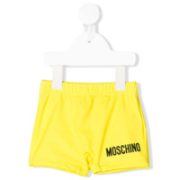 Moschino Kids Short de natação com estampa de logo - Amarelo