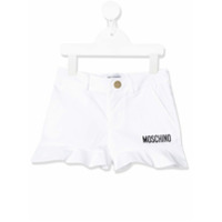 Moschino Kids Shorts com babados na barra - Branco