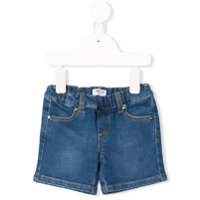 Moschino Kids Shorts jeans com logo bordado - Azul