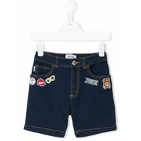 Moschino Kids Shorts jeans com patches - Azul
