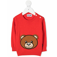 Moschino Kids Suéter com aplicação de urso - Vermelho