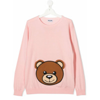 Moschino Kids Suéter com aplicação Teddy - Rosa