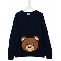 Moschino Kids Suéter com bordado Teddy Bear - Azul