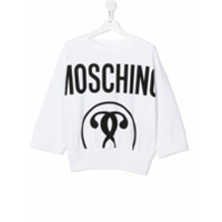 Moschino Kids Suéter com estampa de logo - Branco