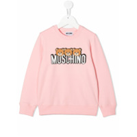 Moschino Kids Suéter com estampa de logo - Rosa
