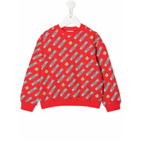 Moschino Kids Suéter com estampa de logo - Vermelho
