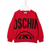 Moschino Kids Suéter com estampa de logo - Vermelho