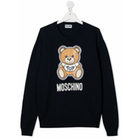 Moschino Kids Suéter com estampa de urso - Azul