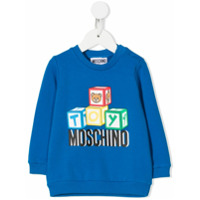 Moschino Kids Suéter com logo building blocks - Azul