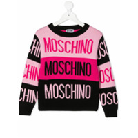 Moschino Kids Suéter com logo constrastante - Rosa