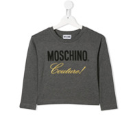 Moschino Kids Suéter com logo contrastante - Cinza