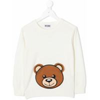 Moschino Kids Suéter com patch de logo Teddy Bear - Branco