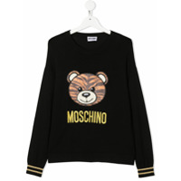 Moschino Kids Suéter Teddy Bear com detalhe metálico - Preto