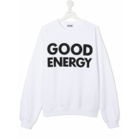 Moschino Kids TEEN Good Energy slogan sweater - Branco