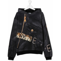 Moschino Kids TEEN graphic print hoodie - Preto