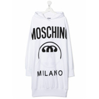 Moschino Kids TEEN logo-print hoodie dress - Branco