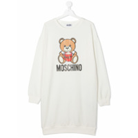 Moschino Kids TEEN logo print sweatshirt dress - Branco