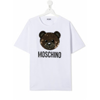 Moschino Kids TEEN sequin Teddy Bear T-shirt - Branco