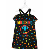 Moschino Kids Vestido com estampa de letra - Preto