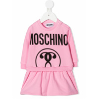 Moschino Kids Vestido com estampa de logo - Rosa