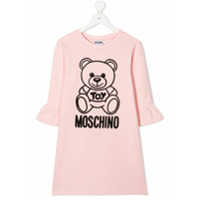 Moschino Kids Vestido com estampa de logo Teddy - Rosa