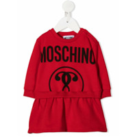 Moschino Kids Vestido com estampa de logo - Vermelho