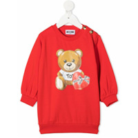 Moschino Kids Vestido com estampa Teddy Bear - Vermelho