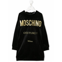 Moschino Kids Vestido com logo bordado - Preto