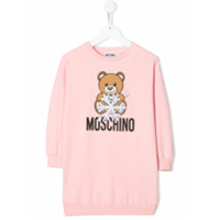 Moschino Kids Vestido com logo Teddy - Rosa
