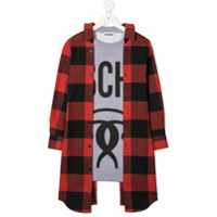 Moschino Kids Vestido com padronagem xadrez - Vermelho