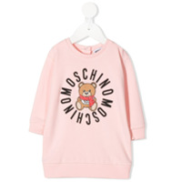 Moschino Kids Vestido de moletom com estampa de logo - Rosa