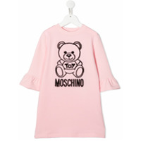 Moschino Kids Vestido de tricô com estampa Teddy Bear - Rosa