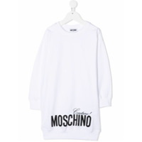 Moschino Kids Vestido esportivo com estampa de logo - Branco