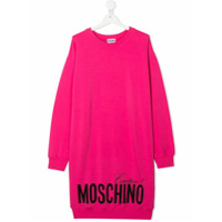 Moschino Kids Vestido esportivo com estampa de logo - Rosa