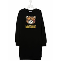 Moschino Kids Vestido esportivo com logo - Preto