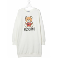 Moschino Kids Vestido esportivo com logo Teddy Bear - Branco