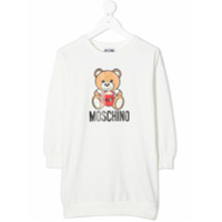 Moschino Kids Vestido esportivo com logo Teddy Bear - Branco