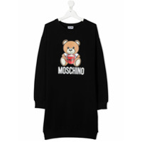 Moschino Kids Vestido esportivo com logo Teddy Bear - Preto