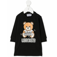 Moschino Kids Vestido Game Teddy com estampa gráfica - Preto