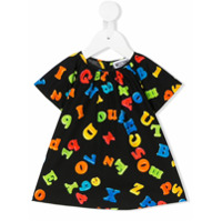 Moschino Kids Vestido mangas curtas com estampa de alfabeto - Preto