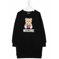 Moschino Kids Vestido reto com estampa Teddy Bear - Preto