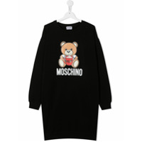 Moschino Kids Vestido reto com estampa Teddy Bear - Preto