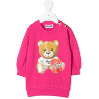 Moschino Kids Vestido reto com estampa Teddy Bear - Rosa