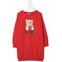 Moschino Kids Vestido reto com estampa Teddy Bear - Vermelho