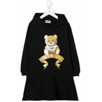 Moschino Kids Vestido Toy Bear com capuz - Preto