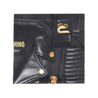 Moschino Lenço de seda com estampa Biker - Preto