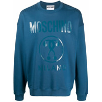 Moschino Moletom com estampa de logo - Azul