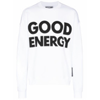 Moschino Moletom Good Energy com slogan - Branco